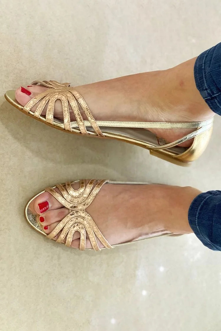 Aitana™ | Metalliset Litteät Sandalit