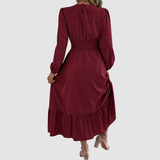 ISOLA LANE | NAVY RUFFLED HEM MIDI MEKKO