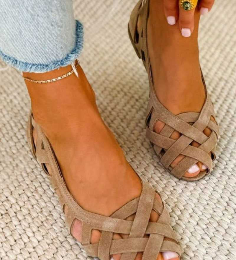 Manuela™ | Kudotut Litteät Sandalit