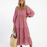 Arlette | Geometrinen Printti Pitkähihainen Midi Mekko