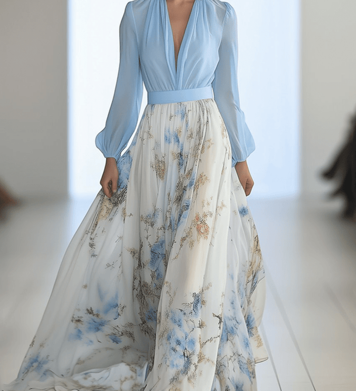 Sarah | Elegantti Kukallinen Maxi Mekko