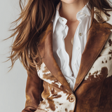 Agathe | Vintage-tyylinen Blazer Lehmäkuvio Eko-Vastuullinen