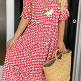 ELEGANTTI MIDI-MEKKO LYHYILLÄ HIHOILLA NAISELLE