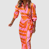 Cecilia™ Elegantti Raidallinen Mekko