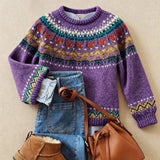 Violetti Jacquard Neule Aveline