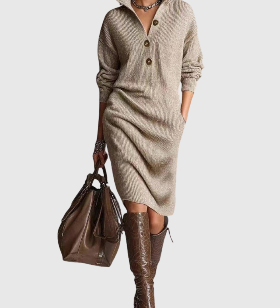 ARIANELL | WOOL WINTER KNIT MIDI DRESS