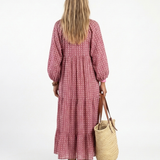 Arlette | Geometrinen Printti Pitkähihainen Midi Mekko
