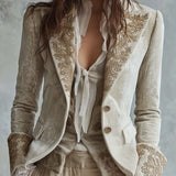 Constance | Ivoire Brodé Tailleur - Blazer