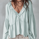 Ilmava Vintage-tyylinen Rypytetty Boheemi Paita