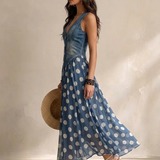 Olivia | Midi Mekko Pilkku Chiffonista