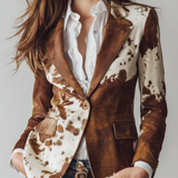 Agathe | Vintage-tyylinen Blazer Lehmäkuvio Eko-Vastuullinen