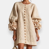 Marcelle | Relief Flower Dress
