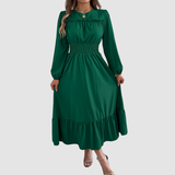 ISOLA LANE | NAVY RUFFLED HEM MIDI MEKKO