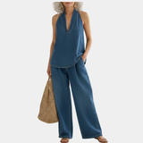 Ivy | Vintage Pestyt Pehmeä Denim-Ilme Kaksiosainen Setti