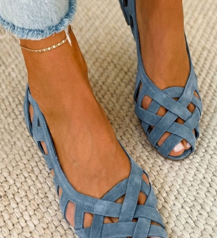 Manuela™ | Kudotut Litteät Sandalit