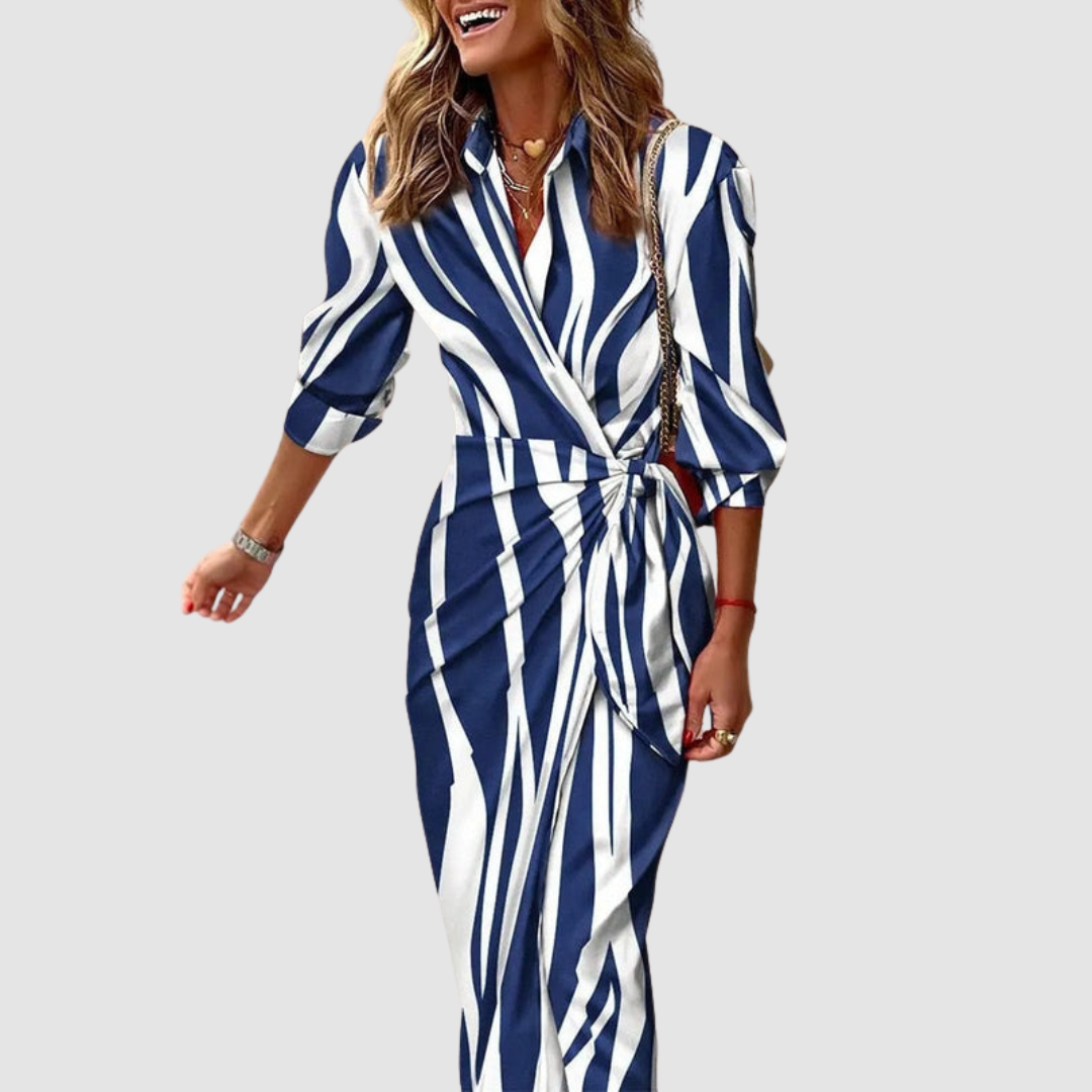 Cecilia™ Elegantti Raidallinen Mekko