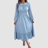 ISOLA LANE | NAVY RUFFLED HEM MIDI MEKKO