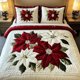 Talvinen Poinsettia Taika 3-osainen Vuodevaatetussetti