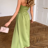 Liora | Elegantti Olkaimeton Midi Mekko