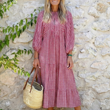 Arlette | Geometrinen Printti Pitkähihainen Midi Mekko