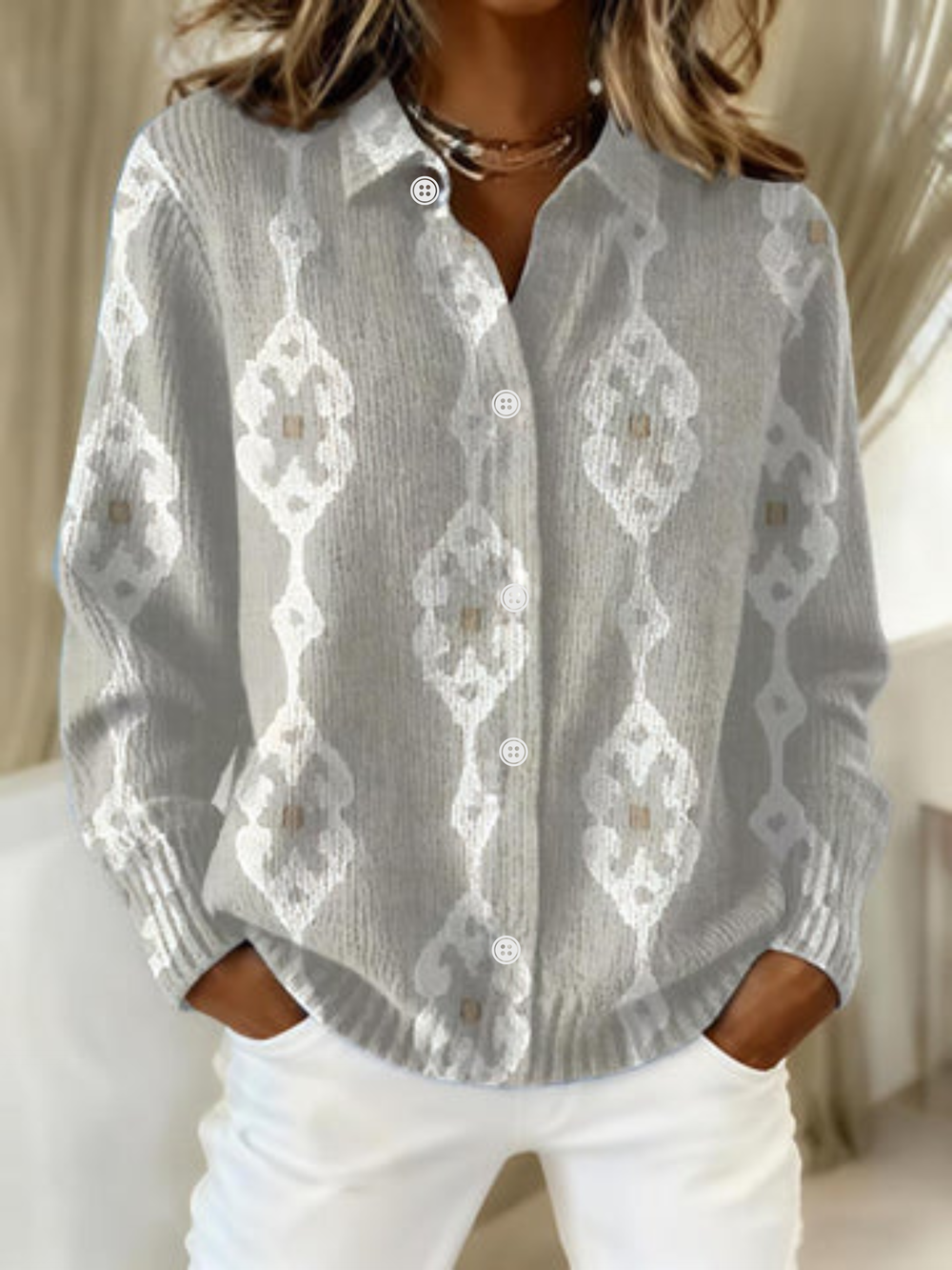 RENAE™ - ELEGANTTI NEULEHUPPARI, JOSSA ON TIMANTTIMUOTOILU