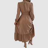 ISOLA LANE | NAVY RUFFLED HEM MIDI MEKKO