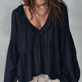 Ilmava Vintage-tyylinen Rypytetty Boheemi Paita