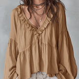 Ilmava Vintage-tyylinen Rypytetty Boheemi Paita
