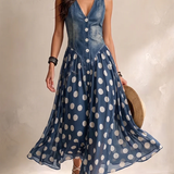 Olivia | Midi Mekko Pilkkukuvioisesta Sifonista