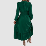 ISOLA LANE | NAVY RUFFLED HEM MIDI MEKKO