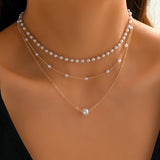 Trinity Pearl Layer Necklace Set