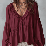 Ilmava Vintage-tyylinen Rypytetty Boheemi Paita
