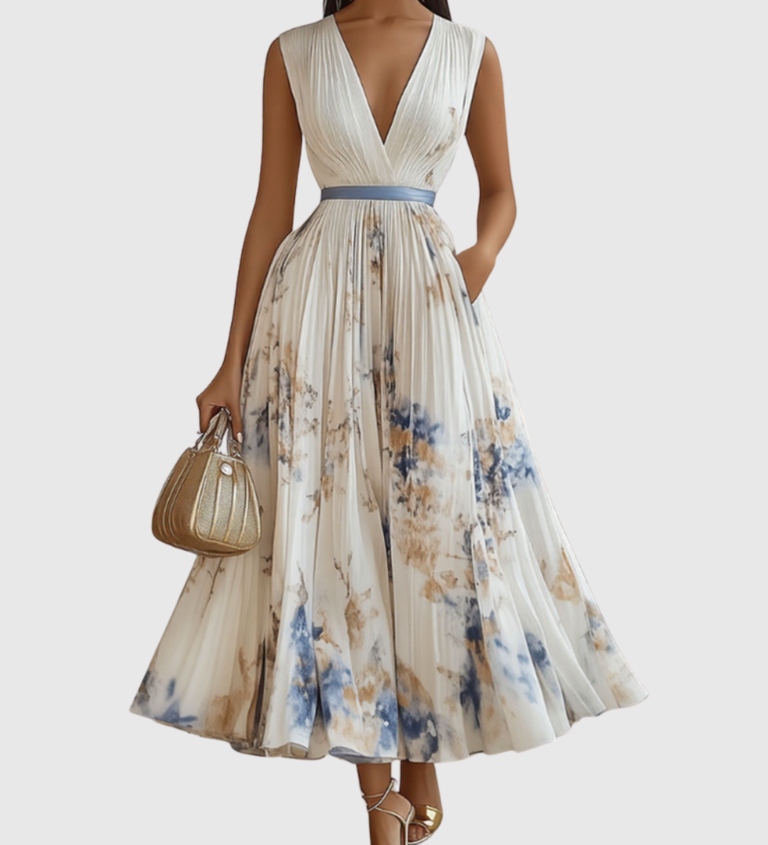 ROWELLA | ELEGANTTI PLISSEERATTU MAXIMEKKO