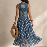 Olivia | Midi Mekko Pilkku Chiffonista