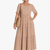 ELEGANTTI MIDI-MEKKO LYHYILLÄ HIHOILLA NAISELLE