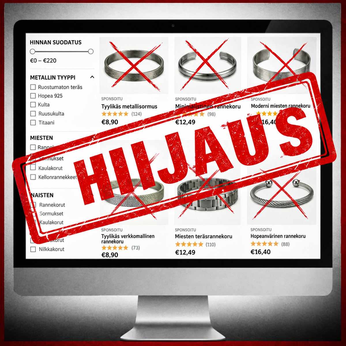 Verkossa myytävien kuparikorujen vertailu