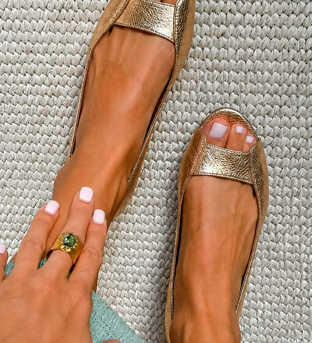 Reyes™ | Metalliset Litteät Sandalit