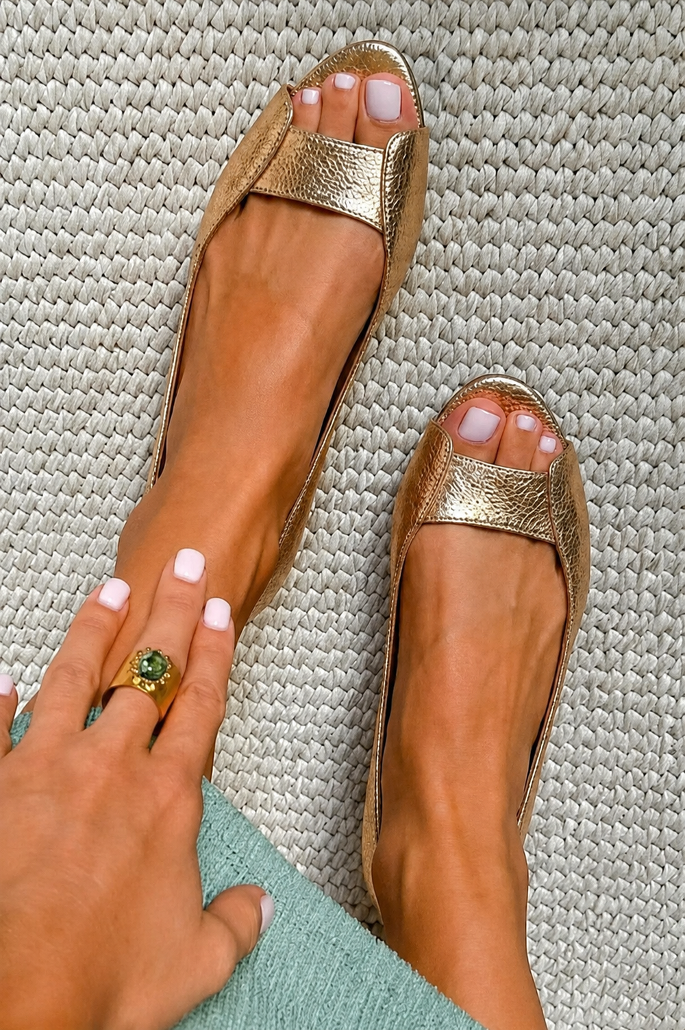 Reyes™ | Metalliset Litteät Sandalit