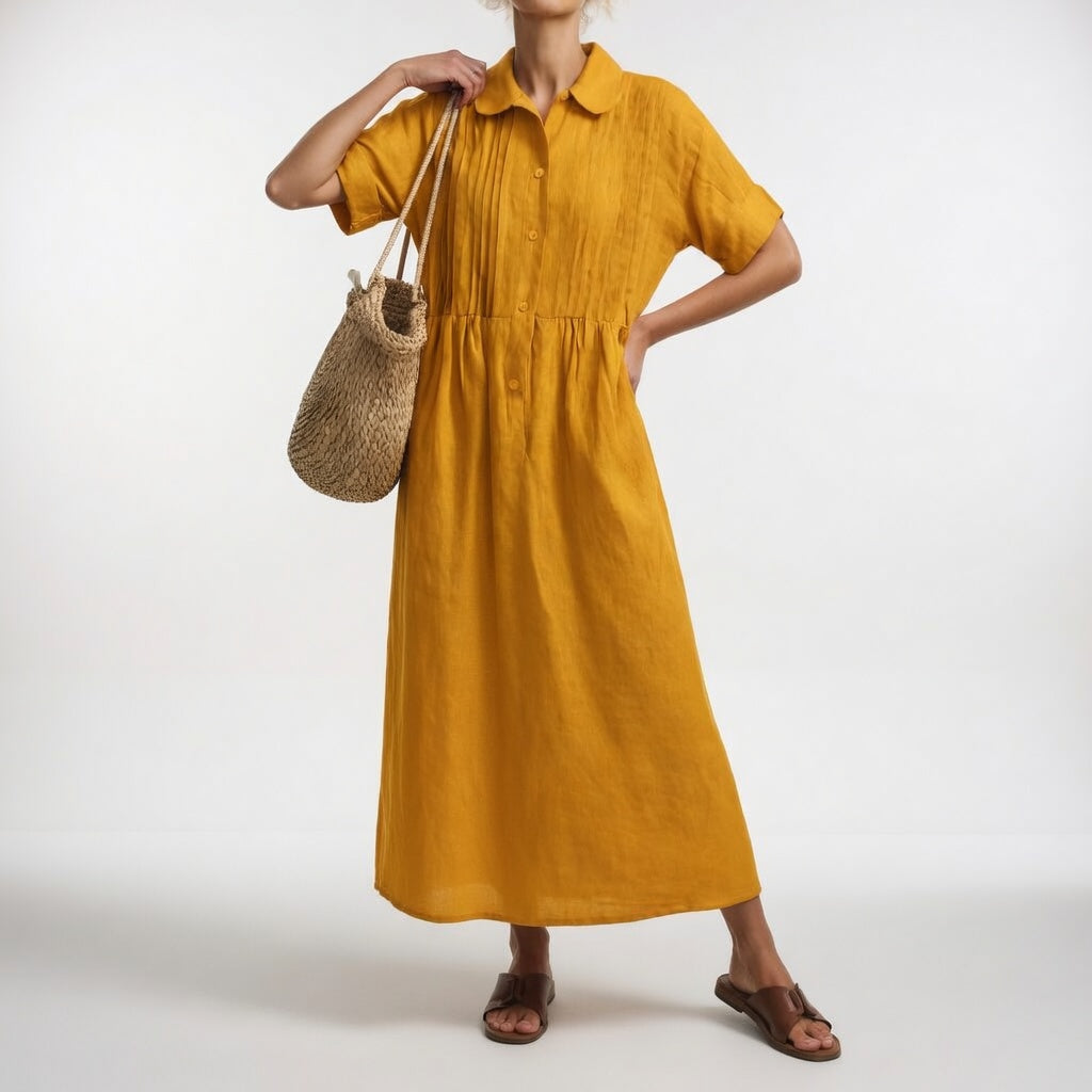 Lysandra™ — Pitkä Puuvillapaita Mekko