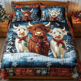 Highland Cow Serenity 3-osainen Vuodevaatesetti