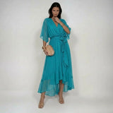 MARTA | V-kaula-aukkoinen sifonkimekko
