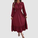 ISOLA LANE | NAVY RUFFLED HEM MIDI MEKKO
