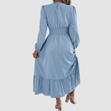 ISOLA LANE | NAVY RUFFLED HEM MIDI MEKKO
