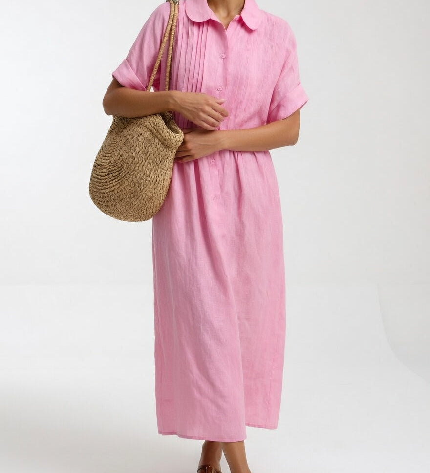 Lysandra™ — Pitkä Puuvillapaita Mekko