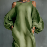 Sofia - Elegantti Puff Sleeve Maxi Mekko