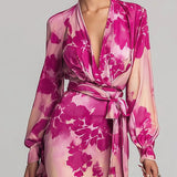 Olivia - Elegantti Kukallinen Maxi Mekko