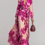 Olivia - Elegantti Kukallinen Maxi Mekko