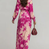 Olivia - Elegantti Kukallinen Maxi Mekko