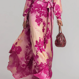 Olivia - Elegantti Kukallinen Maxi Mekko