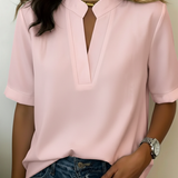 Élise — Elegantti Lyhythihainen V-pääntie Blus